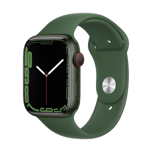 Location APPLE Watch Series 7 boîtier en Aluminium Vert bracelet Sport Trèfle | APPLE