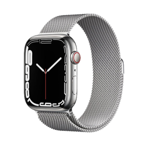 Location APPLE Watch Series 7 boîtier en Acier Inoxydable Argent bracelet Milanais Argent | APPLE