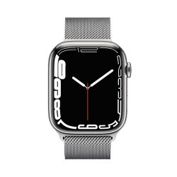 Location APPLE Watch Series 7 boîtier en Acier Inoxydable Argent bracelet Milanais Argent | APPLE