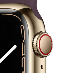 Location APPLE Watch Series 7 boîtier en Acier Inoxydable Or bracelet Sport Cerise Noire | APPLE